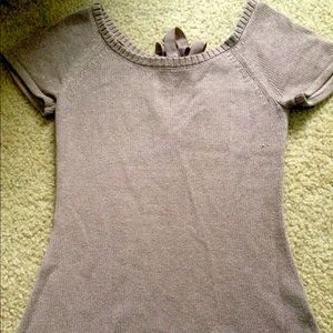 Shimmery sweater too with keyhole cut out in back